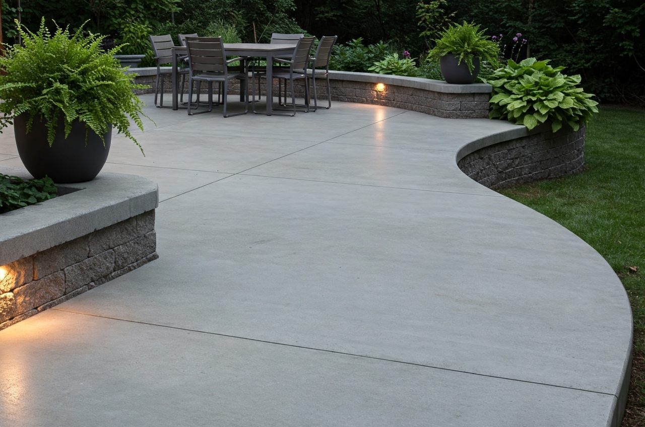 Low Maintenance Texas Landscaping Concrete Patio