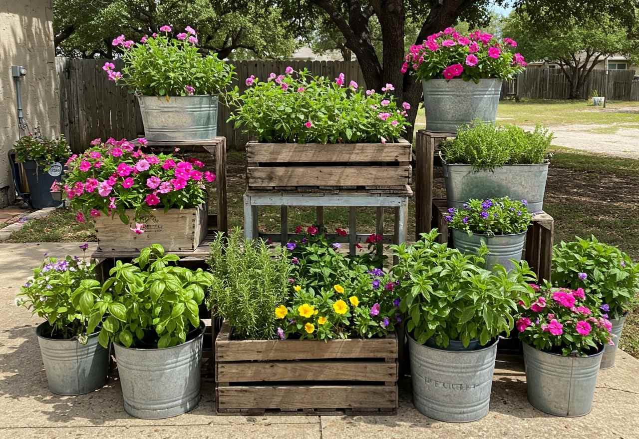 Low Maintenance Texas Landscaping Container Gardening