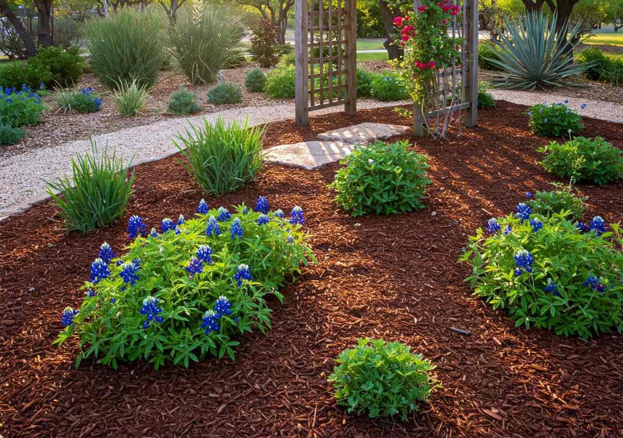 Low Maintenance Texas Landscaping Mulch Garden