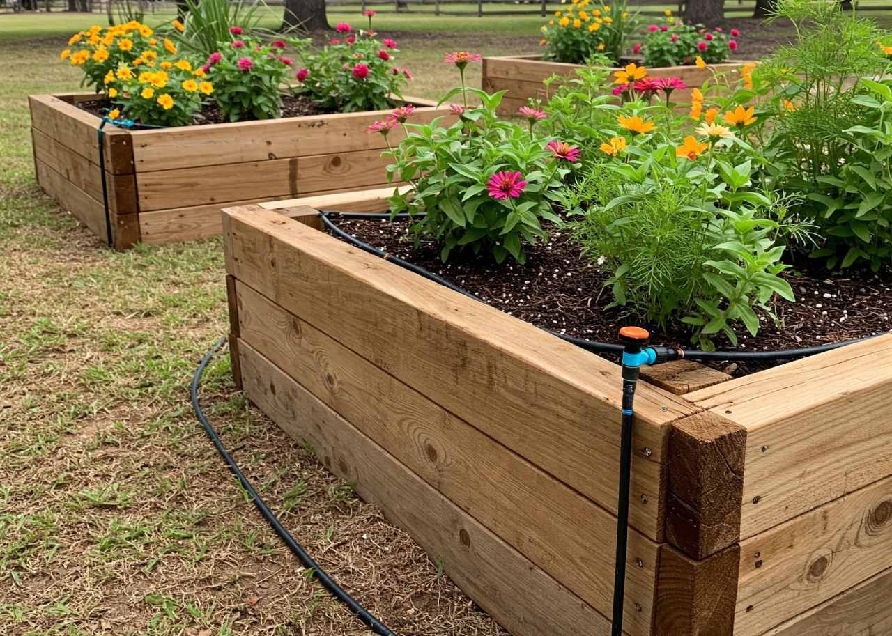 Low Maintenance Texas Landscaping Raised Flower Beds