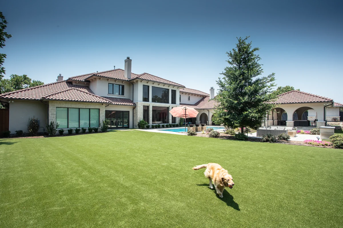 An installation of artificial turf and artificial grass in an backyard in Sandy Springs