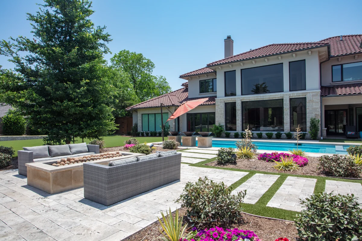 An installation of artificial turf and artificial grass in an backyard in East Cobb