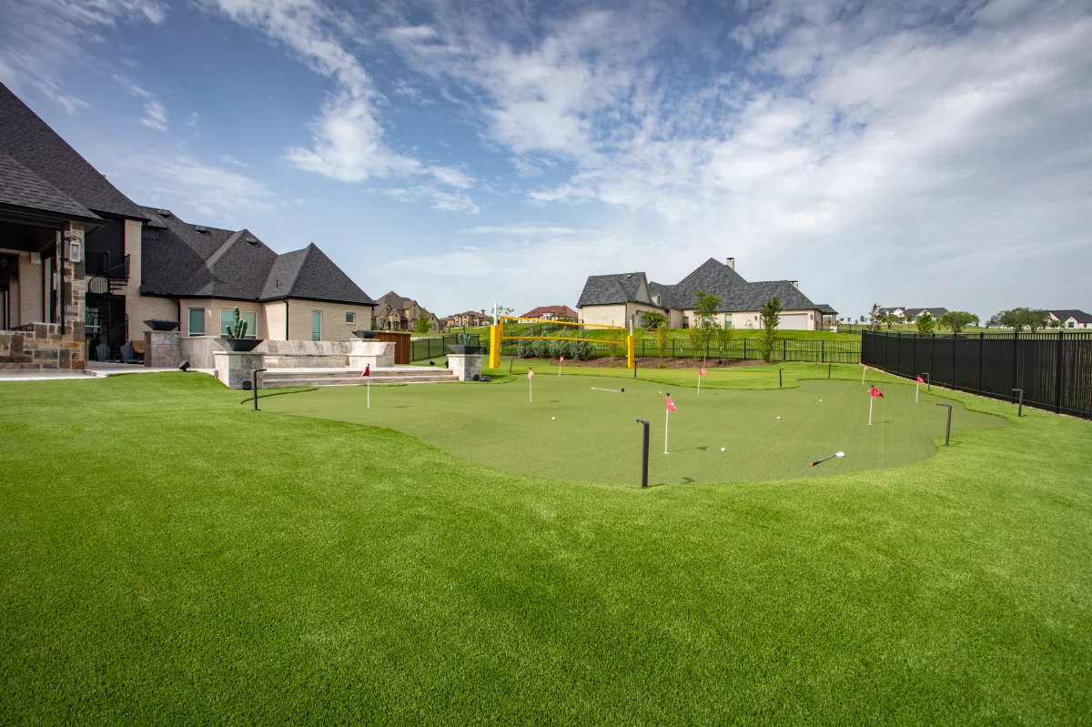 Putting Green in San Antonio Artificial Turf Putting Green in San Antonio with 9 holes and special lights