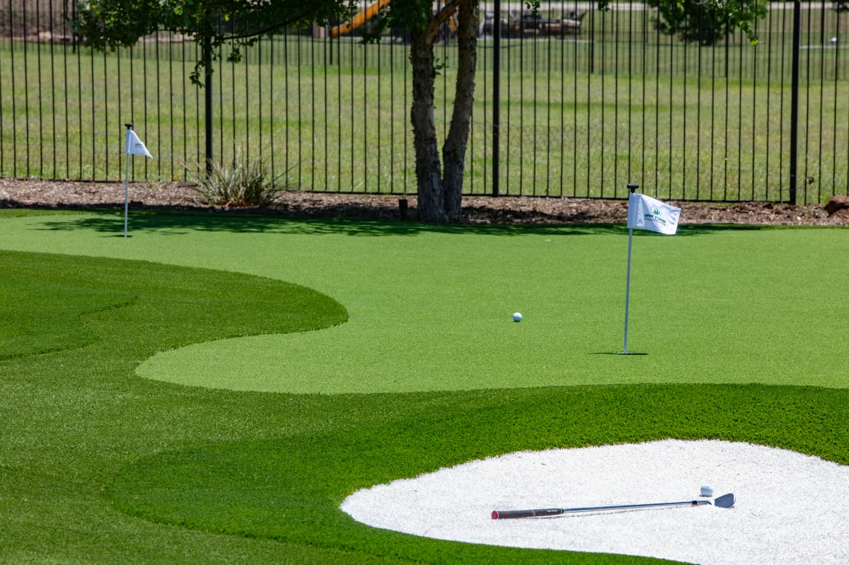 Putting Green in Atlanta Putting Green in Atlanta with a bunker and two holes