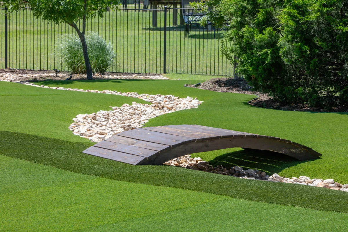 Artificial turf backyard in Cypress near Houston