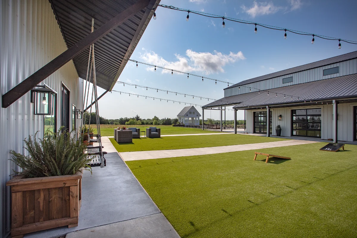 An installation of artificial turf and artificial grass in an backyard in Fruit Cove
