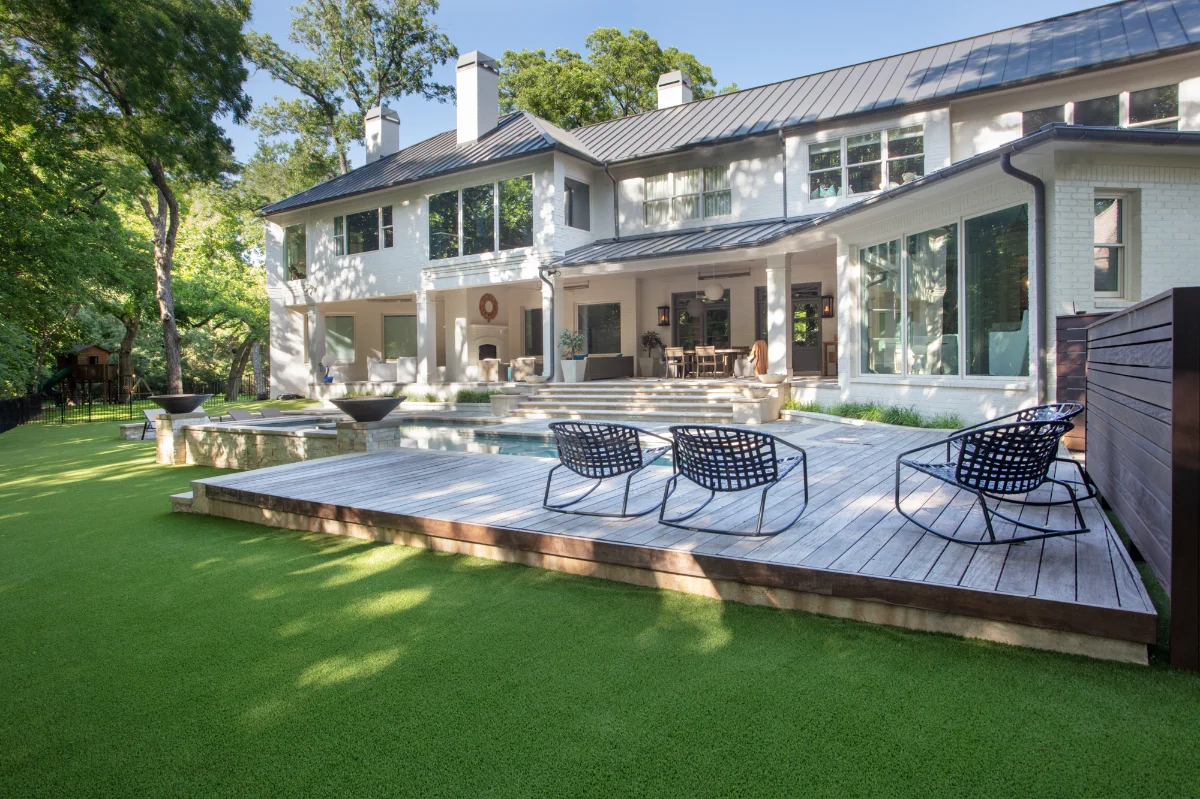An installation of artificial turf and artificial grass in an backyard in Brandon
