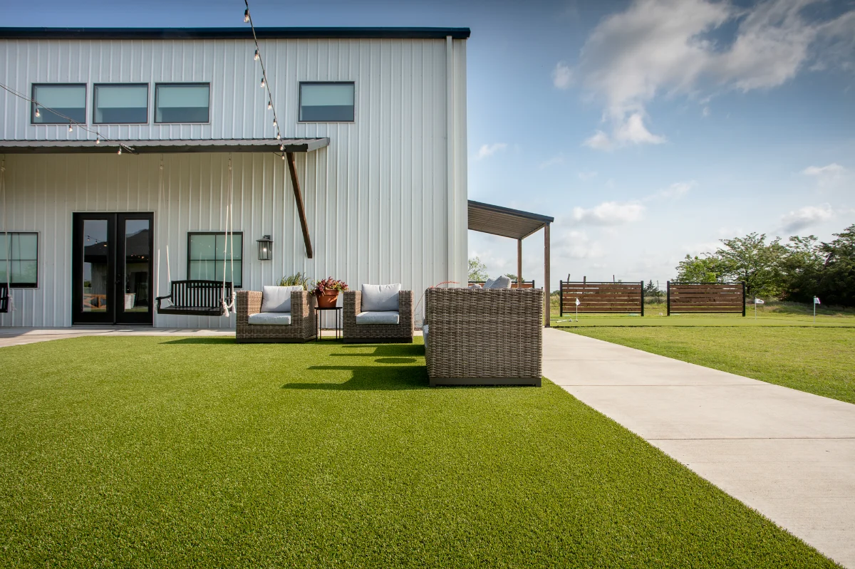 Commercial artificial turf at a Sugar Land event venue